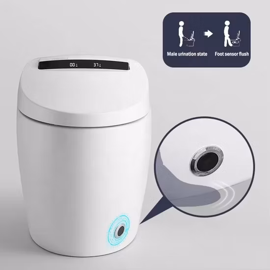 Inodoro inteligente de cerámica inteligente moderno con control remoto resistente al agua